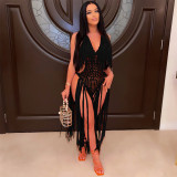 Women's Long Fringe Braided Two-Wear Fringe Beach Dress