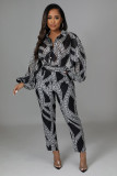 Casual Fashion Digital Printing Long Sleeve Women's Jumpsuit