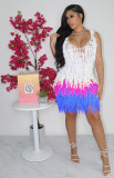 Women's Sexy Perspective Knitted Hand Hook Mesh Fringe Beach Sunscreen Dress