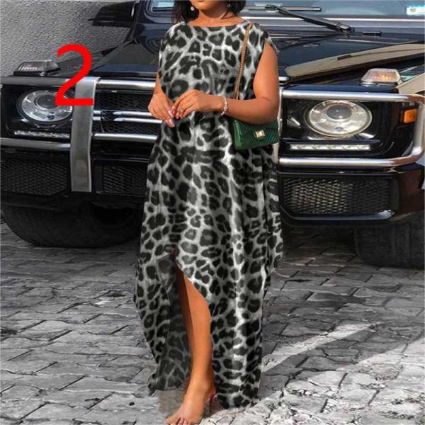 Plus Size Sleeveless Pullover Loose Print Dress