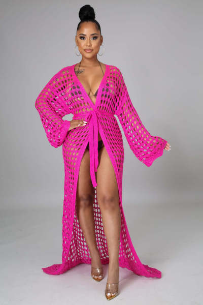 Women's Dress Fashion Sun Protection Blouse Beach Dress Knit Cardigan Cape