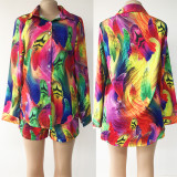 Printed Shirt Button Loose Women's Clothing
