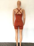 Bandage Sleeveless Open Back Casual Sexy Solid Stretch Jumpsuit