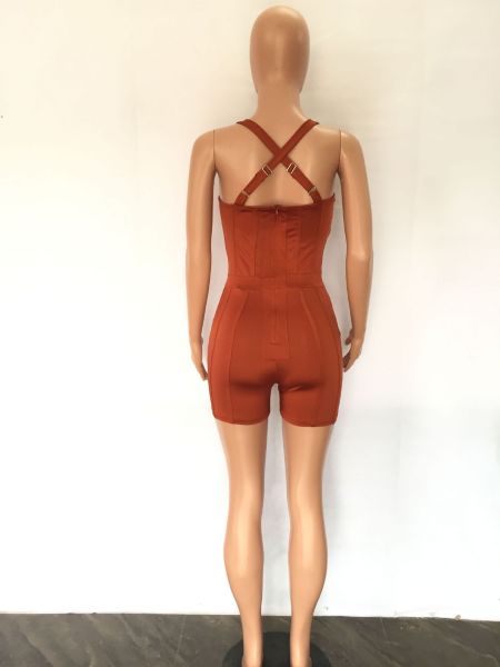 Bandage Sleeveless Open Back Casual Sexy Solid Stretch Jumpsuit