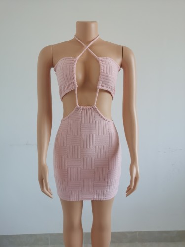 Knitted Soft High Stretch Cotton Skirt Sexy Swimwear Nightclub Dress