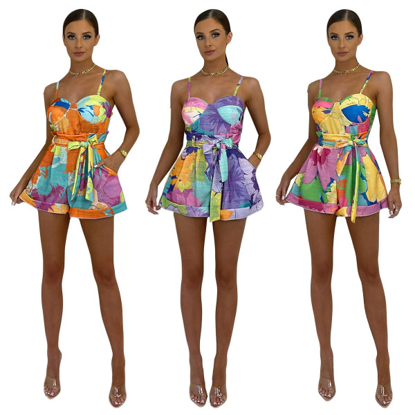 Fashion Sling Print Two Piece Set