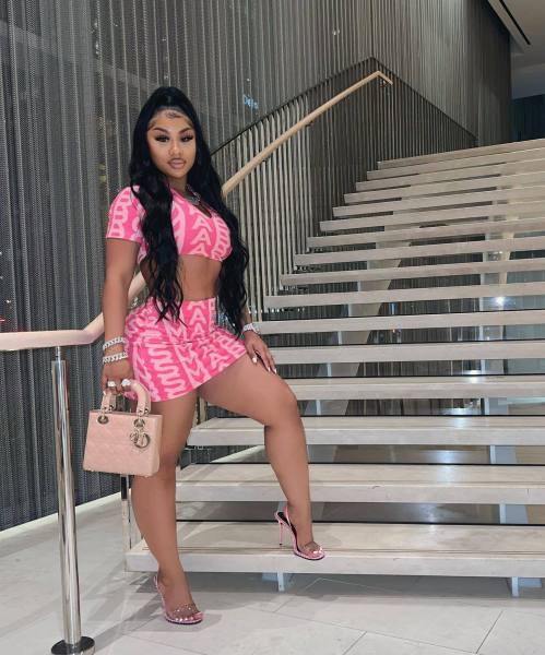 Women's Skinny Print Bright Sexy Short Sleeve Skirt Two Piece
