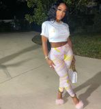 Women's Fashion Multicolor Print Pants
