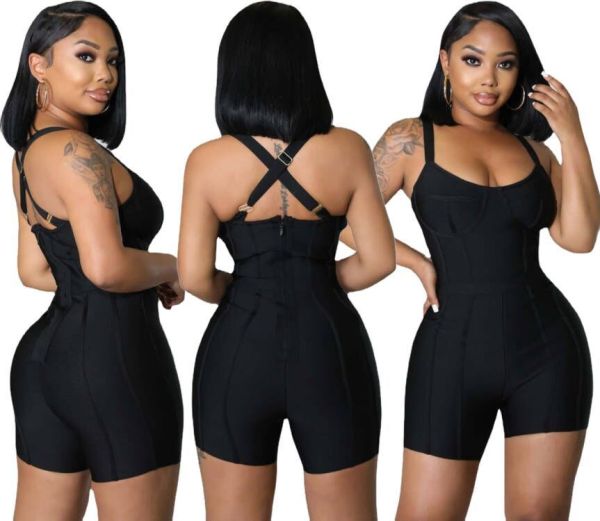 Bandage Sleeveless Open Back Casual Sexy Solid Stretch Jumpsuit