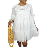 women's lace loose mid skirt