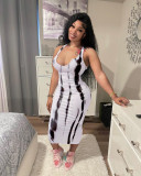 Printed off-the-shoulder dress