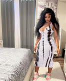 Printed off-the-shoulder dress