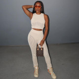 Hollow-out vest tight-fitting peach butt-lifting mesh trousers suit