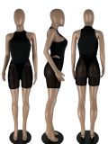 Sexy Perspective Mesh Fashion Slim Two-piece Set