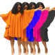 Pleated Butterfly Sleeve Loose Fashion Cape Dress