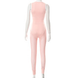Hollow-out vest tight-fitting peach butt-lifting mesh trousers suit