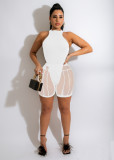 Sexy Perspective Mesh Fashion Slim Two-piece Set