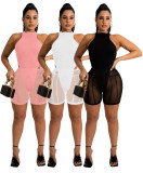 Sexy Perspective Mesh Fashion Slim Two-piece Set
