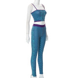 Printed Sexy Sling High Waist Hips Tight Pants Set