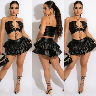 Sexy PU Leather Short Skirts
