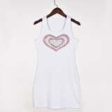 Hot Diamond Love U Neck Slim Sexy Dress Women