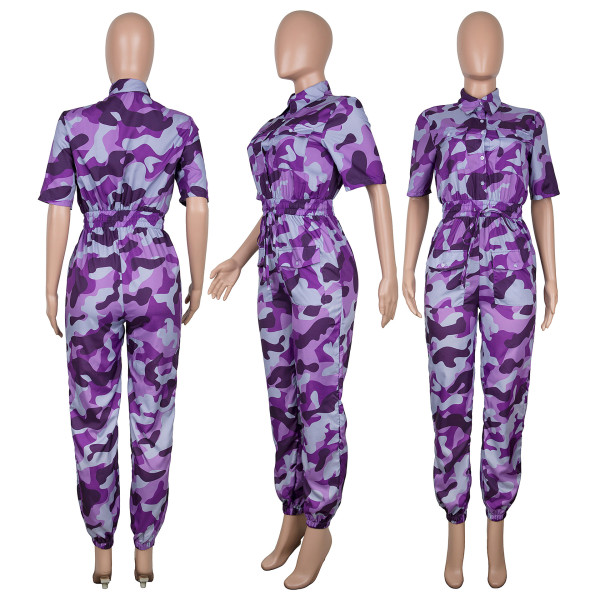Classic Cargo Pants Multi-pocket Micro-Stretch Casual Jumpsuit