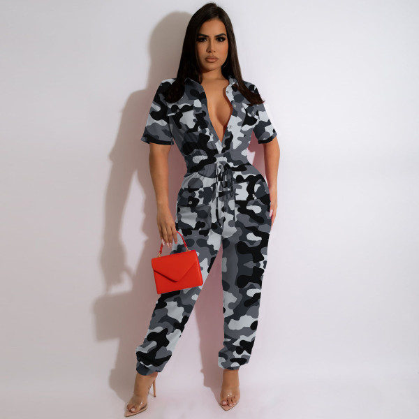 Classic Cargo Pants Multi-pocket Micro-Stretch Casual Jumpsuit