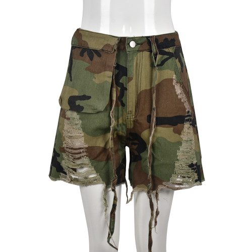 Sexy Fringe Camo Pocket Lounge Shorts