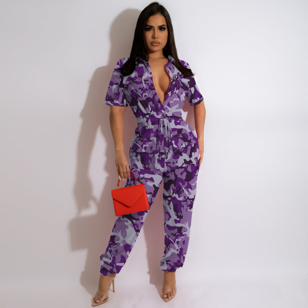 Classic Cargo Pants Multi-pocket Micro-Stretch Casual Jumpsuit