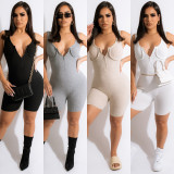 Sexy Stripes Zip Jumpsuit