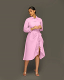 Solid Color Gathered Tank Dress Shawl Short Jacket Suit