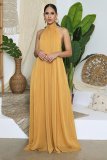 chiffon loose halterneck jumpsuit