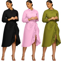 Solid Color Gathered Tank Dress Shawl Short Jacket Suit