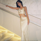 Fashion Sexy Backless Tube Top Slim Skirt Set