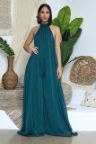 chiffon loose halterneck jumpsuit