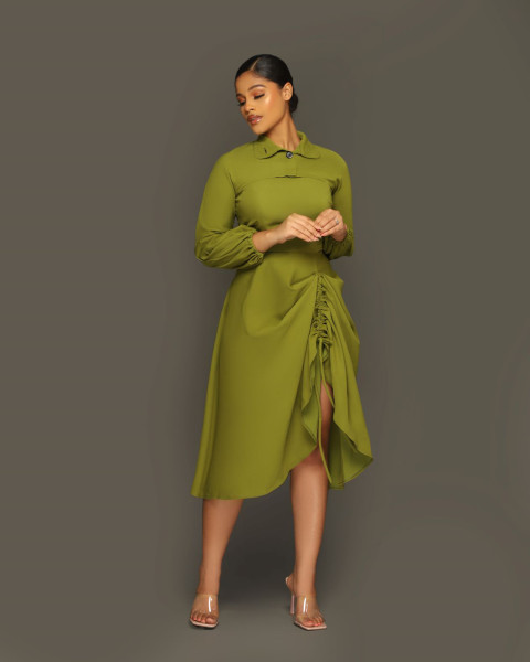 Solid Color Gathered Tank Dress Shawl Short Jacket Suit