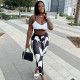 Fashion Printed Casual Small Sling Slim Fit Skinny Pants