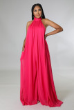 chiffon loose halterneck jumpsuit