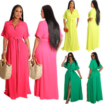 Fashion Loose Shirt Dress with Belt Fashion Loose Shirt Dress with Belt