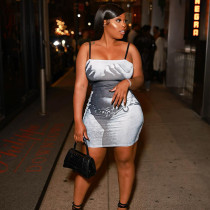 Casual Print Sleeveless Slim Fit Short Dress