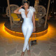 Women's sexy low-cut fashion open back slim bag hip one-piece casual pants women