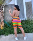 Fashion sexy positioning print two-piece set