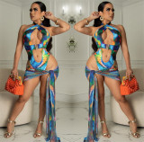 Fashion Print Sexy One Piece Swimsuit Two Piece