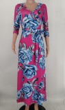 Women's Fashion Printed V-Neck High Waist Swing Dress