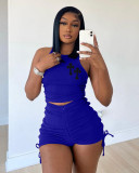 Fashion thickened milk silk small pit strip set two-piece set