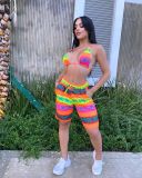 Fashion sexy positioning print two-piece set