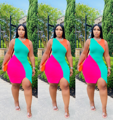 Sleeveless Sexy Digital Positioning Print Dress