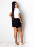Women's Frayed Rhinestone Tassel Shorts Jeans