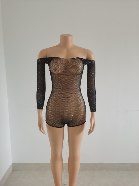 Sexy Hollow Mesh Pajamas Nightclub Lace Sexy Lingerie