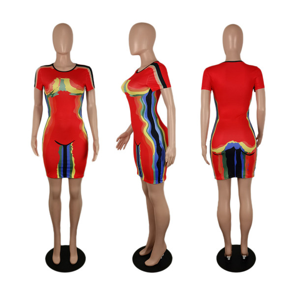 Street Fashion Body Graffiti Dress